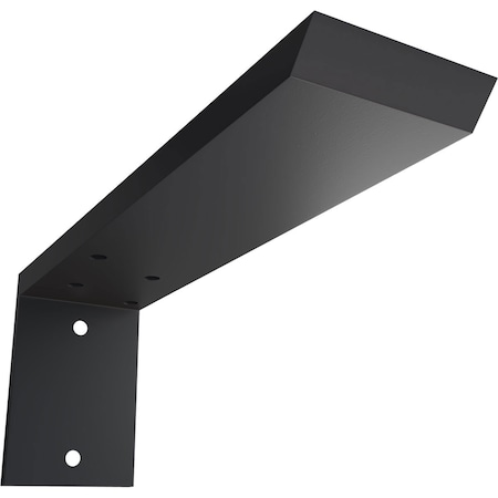 Ekena Millwork Hidden Support Steel Heavy Duty Bracket w/ Back Plate, Powder Coated Black 2 1/2"W x 10"D x 4"H BKTM02X10X04HBPBL